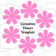 Carnation Paper Flower Templates Paper Flower Template Flower Template Diy Paper Flower Templates
