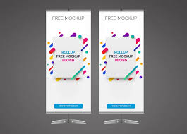 Free Rollup Banner Mockup Psd Template In 2020 Rollup Banner Psd Templates Psd Template Free