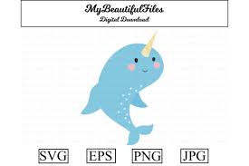 Download Narwhal Cartoon Illustration Graphic By Mybeautifulfiles Creative Fabrica SVG Cut Files