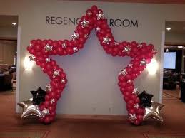 Posted on april 13, 2012 by redboon. Stage Or Entrance Star Shape Balloon Arch With Foil Stars Balloon Decorations Rainbow Balloons Party Balloons