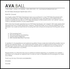 Php Web Developer Cover Letter Sample Cover Letter Templates Examples