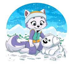 A Jugar En La Nieve By Diacordst On Deviantart Paw Patrol Marshall Paw Patrol Dog Drawing