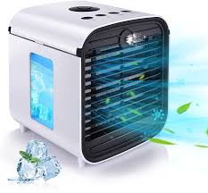 We take a look at how the different systems pros and cons of evaporative coolers vs air conditioners. Amazon Com Portable Air Cooler Hisome 4 In 1 Small Air Conditioner Air Cooling Fan And Humidifier Mini Evaporative Cooler And Aroma Diffuser For Home Office 3 Fan Speeds 7 Led Lights Home Improvement