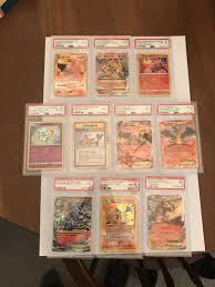 We did not find results for: This Is A Collection Of 10 Psa Graded Cards Of Varying Grades 8 Of The 10 Cards Are Charizard Variations One Japanese Misty Charizard Pokemon Pokemon Cards