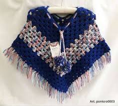 Poncho de lana hecho a mano a ganchillo. Poncho De Lana Tejido Al Crochet Para Ninos Hasta 5 Anos Ropa De Bebes Y Ninos 1103388831