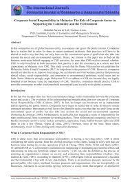 All listed companies in malaysia will have no choice but comply with csr programs. Pdf Corporate Social Responsibility In Malaysia The Role Of Corporate Sector In Supporting The Community And The Environment