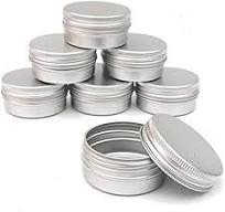 CTKcom 1-Ounce Metal Tins Screw Top Flat Aluminum Silver Slide Round Tin Containers For Lip Balm,Crafts,Cosmetic,Candles,Travel Storage Kit (Pack of ...