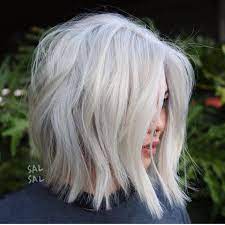 Adorable Choppy Bob Short White Hair Silver Blonde Hair Platinum Blonde Hair
