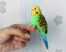 Green Yellow Budgie Crochet Plush Toy Parrot Stuffed Animal Image 0 In 2020 Crochet Bird Patterns Crochet Parrot Crochet Birds