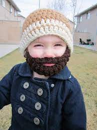 Kids Ultimate Bearded Beanie Warm Brown Crochet Beard Baby Beard Hat Crochet Beard Hat