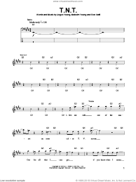 Made famous by ac/dc on guitar with the yousician app! Ac Dc T N T Sheet Music For Bass Tablature Bass Guitar