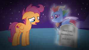 1717101 - safe, derpibooru import, rainbow dash, scootaloo, ghost, pegasus,  pony, undead, the last problem, base used, clothes, crying, dead, end of  ponies, female, future, grave, mare, older, older rainbow dash, older