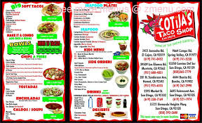 Same here, i moved to the bay area but miss cotixan a lot. Online Menu Of Cotijas Taco Shop Restaurant Spring Valley California 91977 Zmenu