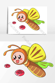 Gambar bunga kartun dengan lebah pot bunga pinterest frame. Vektor Elemen Lebah Lucu Bunga Mawar Yang Digambar Tangan Elemen Grafis Templat Psd Unduhan Gratis Pikbest