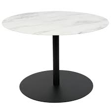 Round tray table coffee bedside table storage steel leg industrial modern style. Zuiver Side Table Snow Round Marble Black Metal M O60x40cm Lefliving Com