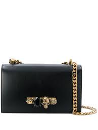 Sac Porte Epaule Knuckle En Cuir Noir Alexander Mcqueen Avec Rabat A Fermeture Magnetique Bride Portee Epaule En Chaine Sac Porte Epaule Sac Sac A Bandouliere