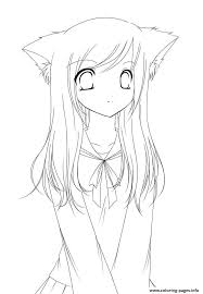 Printable Fashionable Design Cute Anime Coloring Pages To Print Girl Printable From Wonderful I Cute Coloring Pages Easy Cartoon Drawings Cartoon Girl Drawing