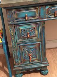 Bohemian Painted Desk Painted Furniture Affiliate Paintedfurniture Boho Furniture Painted Furniture Painted Desk