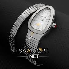 Bvlgari Serpenti Gumus Renk Yilan Modeli Beyaz Kadran Replika