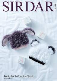 The knitting pattern provides full written instructions to make this hat in 4 sizes xs (baby/toddler), s (child), m (teen / small woman) & l (woman). Sirdar Funky Fur Pattern Leaflets