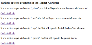 An anchor tag is an html tag. Html Links Geeksforgeeks