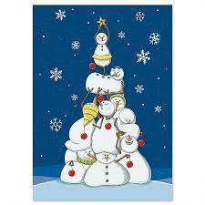 You can personalize and print or post your custom creation directly from our site. Tower Of Snowmen Christmas Cards Current Catalog