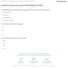 Tracing, alphabet song, learn to read abc quiz, connect the dots, reading games, word puzzle) for kindergarten & toddler kids by abby monkey®. Vowels Consonants Quiz Worksheet For Kids Study Com