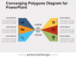 Converging Polygons Diagram For Powerpoint Presentationgo Com