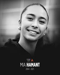 We are heartbroken by the passing of Mia Hamant after her courageous battle  with cancer. Mia inspired everyone around her with her strength and spirit.  Our love is with her family, teammates,