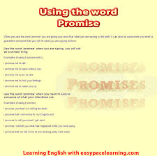 Promise Learning How To Make And Promises English Lesson English Lessons English Words Learn English