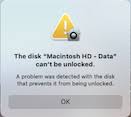This site contains user submitted content, comments and opinions and is for informational purposes only. The Disk Macintosh Hd Data Can T Be Unlocked Macrumors Forums