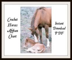 Crochet Horse Afghan Chart Instant Download Pdf Crochet Cross Stitch Embroidery Knitting Needlepoint Ladies Gift Diy Pattern