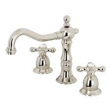 While your bathroom faucets may not be large in size, they are natural focal points in the room and need to match your overall style and theme for your bathroom. Kingston Brass Ks1976ax 8 In Widespread Bathroom Faucet Polished Nickel