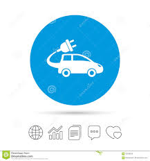 Electric Car Sign Icon Hatchback Symbol Stock Vector
