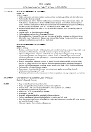 building maintenance worker resume
