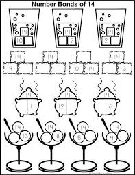 Number Bonds To 14 Free Math Worksheets Number Bonds Worksheets Free Math Printables Number Bonds