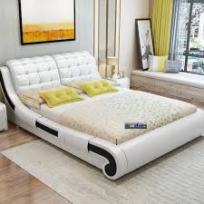 Das bett | die betten. Modernen Europaischen Massivholz Bett 2 Menschen Mode Geschnitzt Leder Franzosisch Schlafzimmer Mobel Hp001