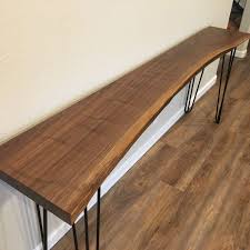 Handmade Live Edge Walnut Narrow Console Table Etsy In 2020 Live Edge Console Table Modern Entry Table Console Table