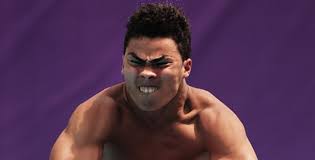 Man with funny face over gray background. Funny Faces Of People Diving 6 You Can Search Every Type Of Pic Here
