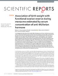 Orari di apertura marco bettiolo ➤ via della vittoria 15, 30035 bettiolo impianti srl (distanza: Pdf Association Of Birth Weight With Functional Ovarian Reserve During Menacme Estimated By Serum Concentration Of Anti Mullerian Hormone