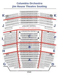 Jim Rouse Theatre Seating Chart Columbia Orchestra