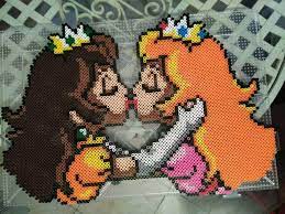 Daisy and peach both rule their kingdoms. Peach And Daisy Kiss Perler By Hdlj1991 Peach And Daisy Peach X Daisy Daisy X Peach