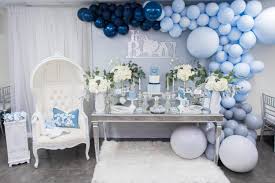 Blue And Silver Elephant Baby Shower Treat Table Babyshowerideas4u Birthdayparty Babyshowe Baby Shower Balloons Baby Shower Decorations Baby Shower Backdrop