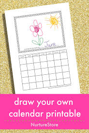 2021 blank and printable word calendar template. Draw Your Own Calendar Free Printable For Kids Nurturestore Kids Calendar Calendar Craft Homemade Calendar