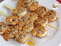 Brochettes De Crevettes Sauce Chinoise Recette Ptitchef Recipe Cooking Chinese Food Appetizer Recipes Food Videos
