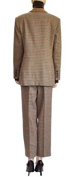 Vintage 1980s Suit 80s Evan Picone Tan Houndstooth Jacket And Pants Suit