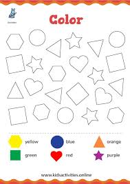 free shapes and colors worksheets for kindergarten kids activities