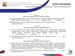 Surat kontrak kerja adalah surat yang dibuat oleh pihak pemberi kerja (perusahaan) dengan si penerima kerja (karyawan) yang mana isinya kesepakatan antara kedua belah pihak tersebut. Contoh Teknik Dan Penyusunan Surat Perjanjian Ppt Download