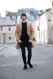 It's a perfect layering piece. Noose Monkey Camel Overcoat And Black Ripped Skinny Jeans Outfit Your Average Guy