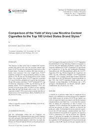 If the nicotine content of cigarettes were lower, would smokers consume more cigarettes per day, or fewer? Pdf Comparison Of The Yield Of Very Low Nicotine Content Cigarettes To The Top 100 United States Brand Styles